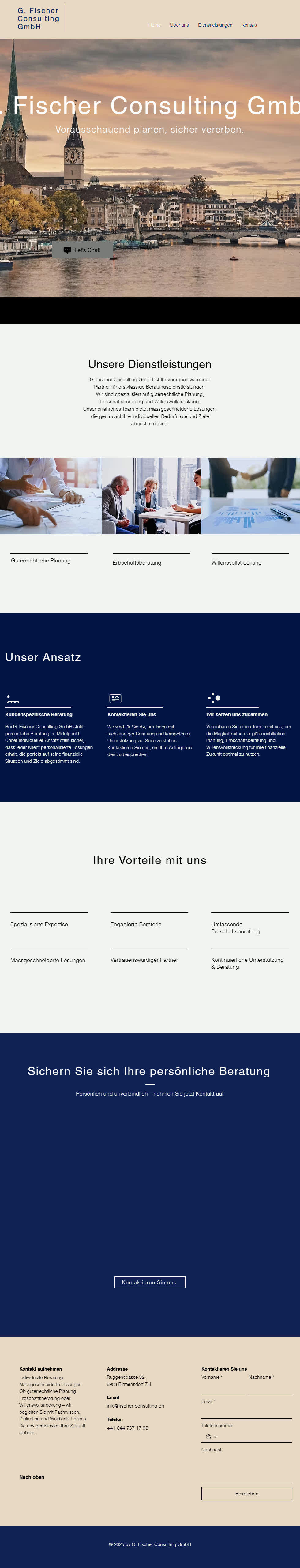 fischer-consulting.ch, ganze Startseite